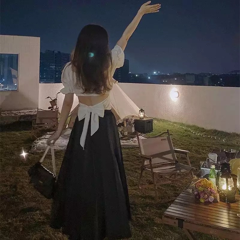 Áo Croptop tay phồng xếp li thời trang