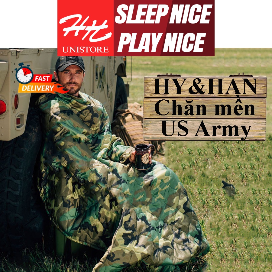 Chăn mền quân đội US ARMY siêu bền dùng cho đi phượt đi rừng cắm trại Hy&Han Unistore