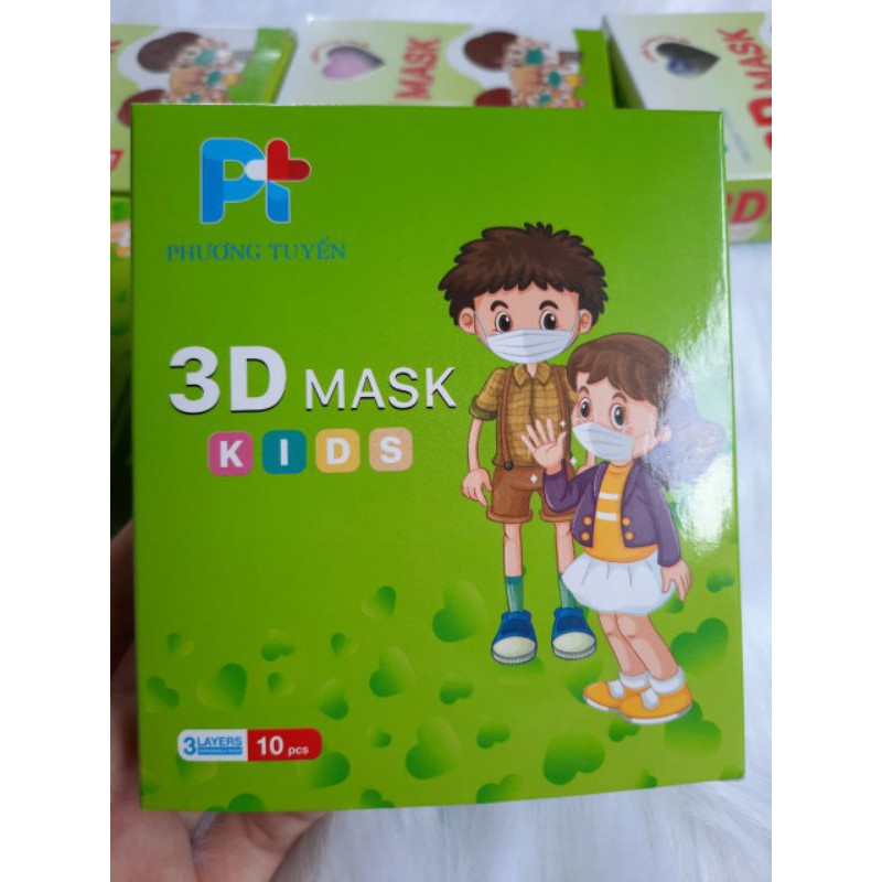 KHẨU TRANG TRẺ EM 3D MASK KIDS Hộp 10 cái Kháng Khuẩn, chống bụi , hàng công ty | BigBuy360 - bigbuy360.vn