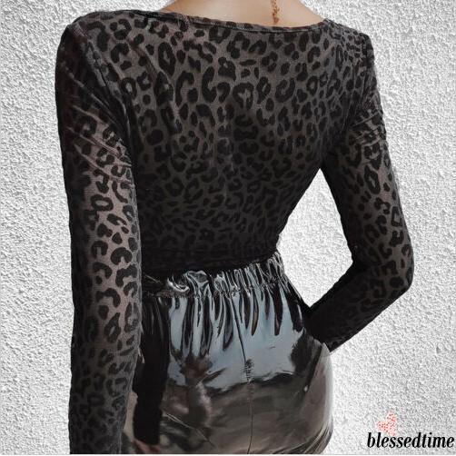 Jumpsuit tay dài hoạ tiết da báo quyến rũ cho nữ | BigBuy360 - bigbuy360.vn