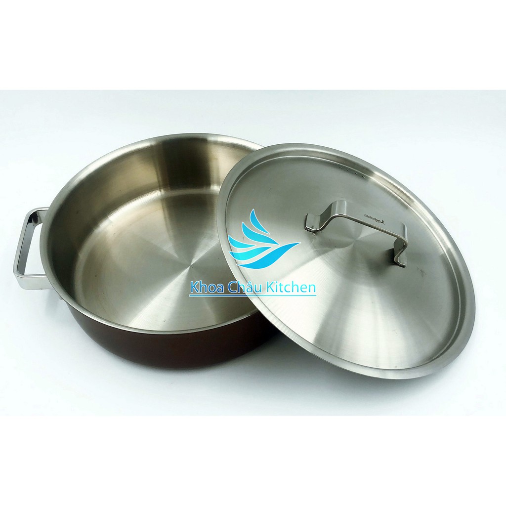 [Xuất khẩu Hàn Quốc] Nồi lẩu inox 3 lớp 304 màu Tím Edelkochen Plus Ø 22cm