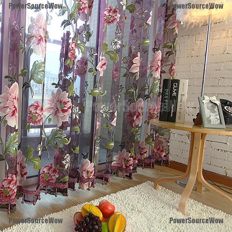 Rèm Cửa Họa Tiết Hoa Mẫu Đơn Kích Thước 100x200cm