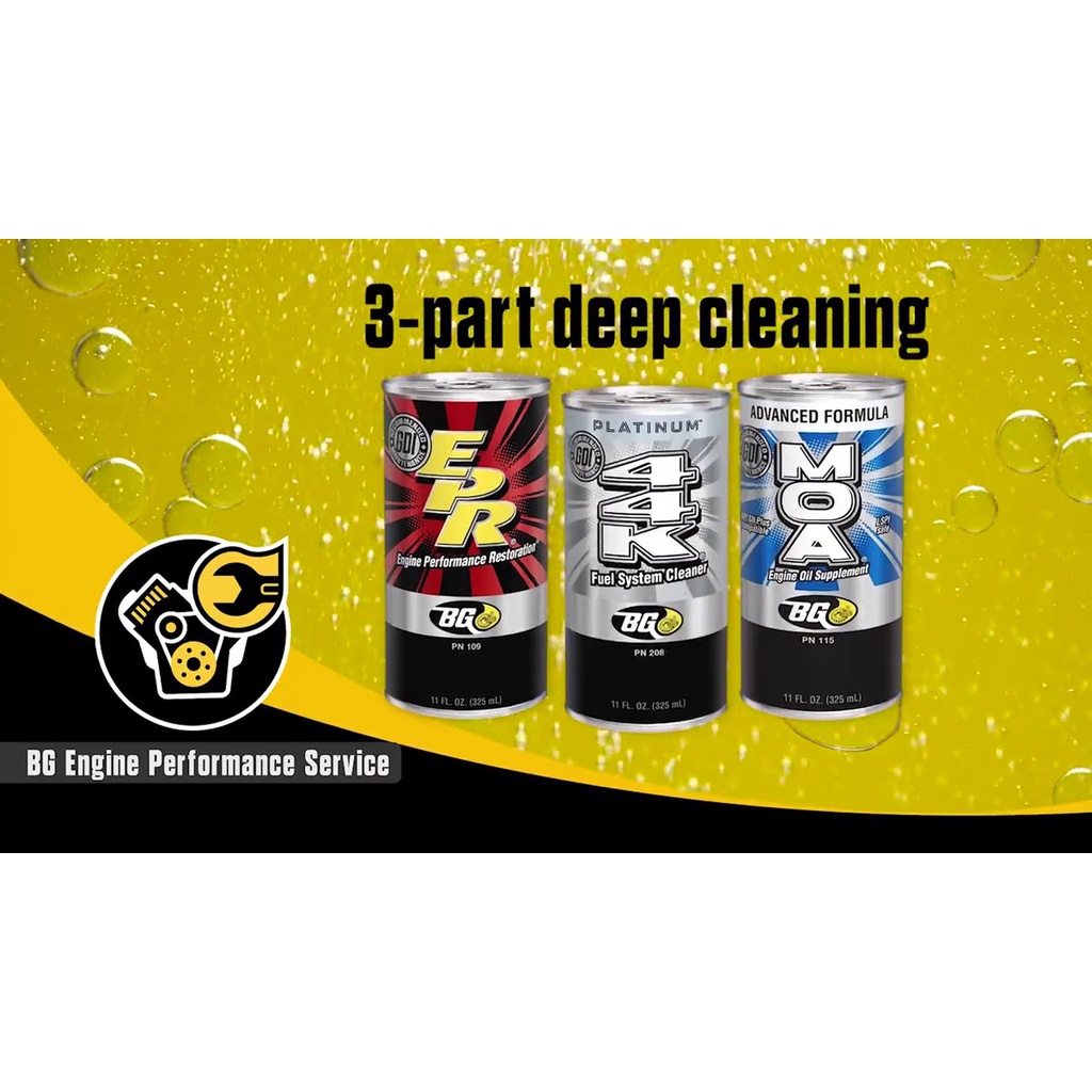 Bộ 3 chai vệ sinh kim phun làm sạch và bảo vệ chi tiết động cơ xăng BG EPR + BG MOA + BG 44K Platinum