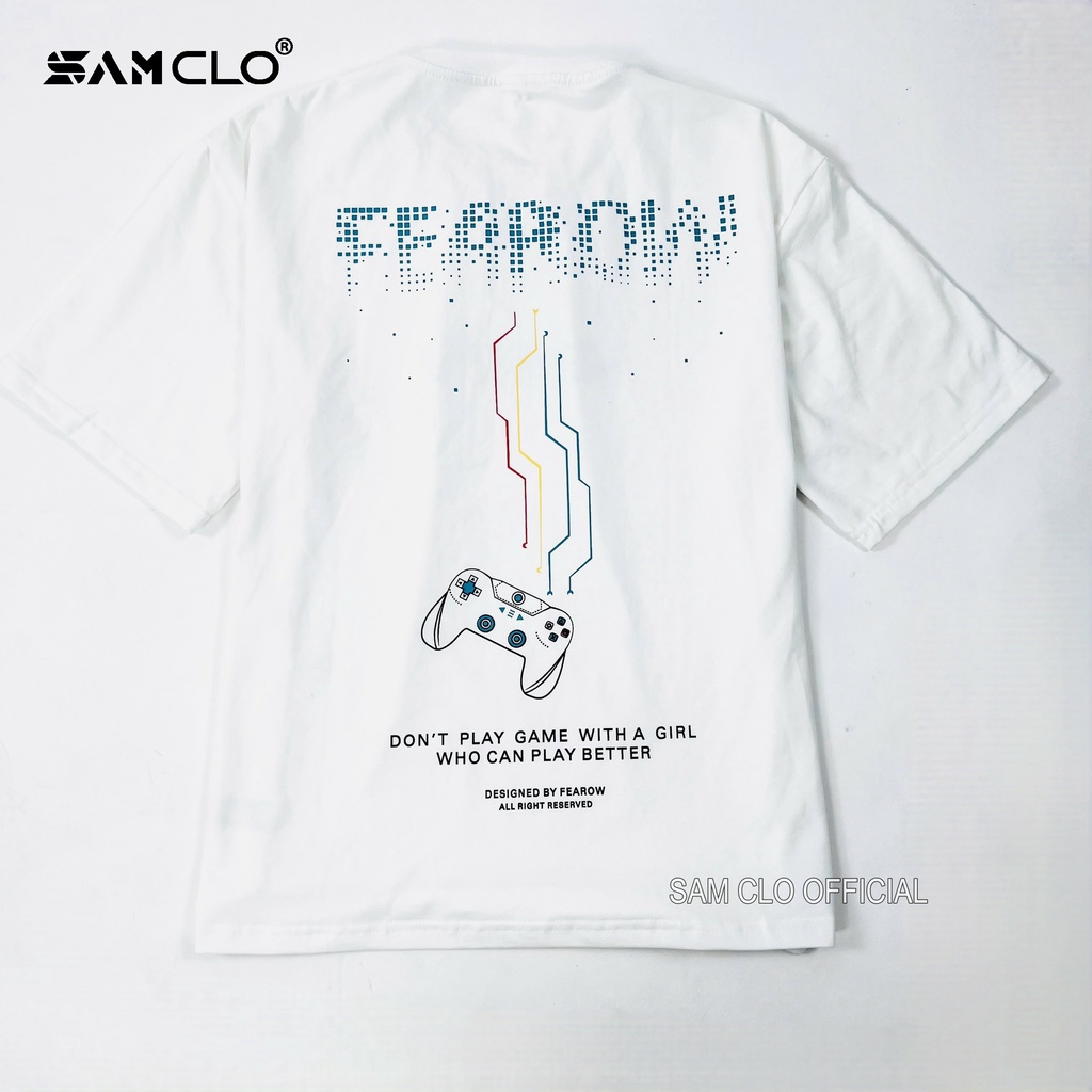 Áo thun nam nữ tay lỡ SAM CLO form rộng Unisex, mặc cặp, nhóm fearow GAME PLAY - 80% COTTON