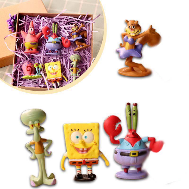 Set 10 / 8 / 6 Mô Hình Nhân Vật Phim Hoạt Hình SpongeBob Ngộ Nghĩnh