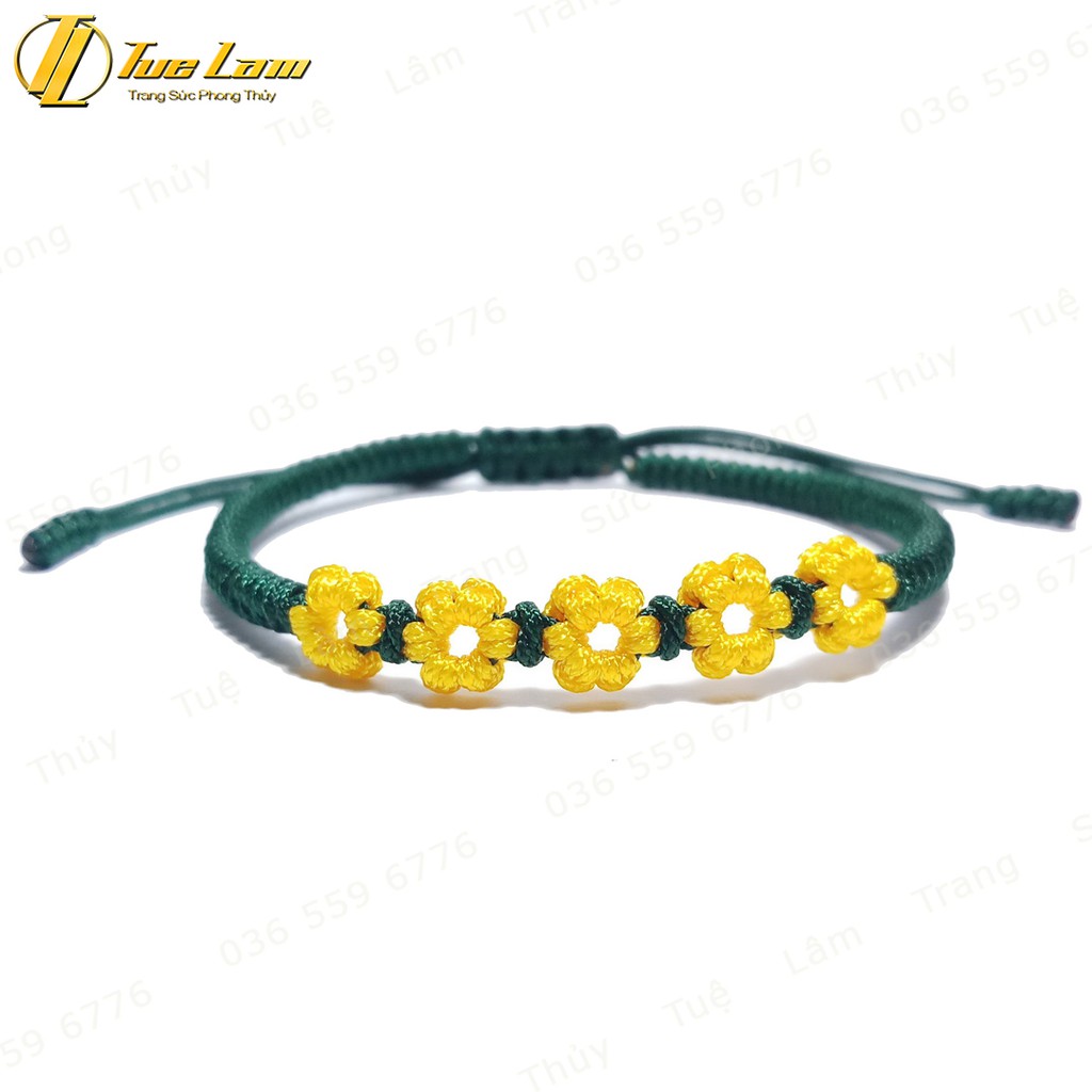 Vòng Tay Dây Chỉ Handmade Tết Hoa Vàng May Mắn - Tuệ Lâm