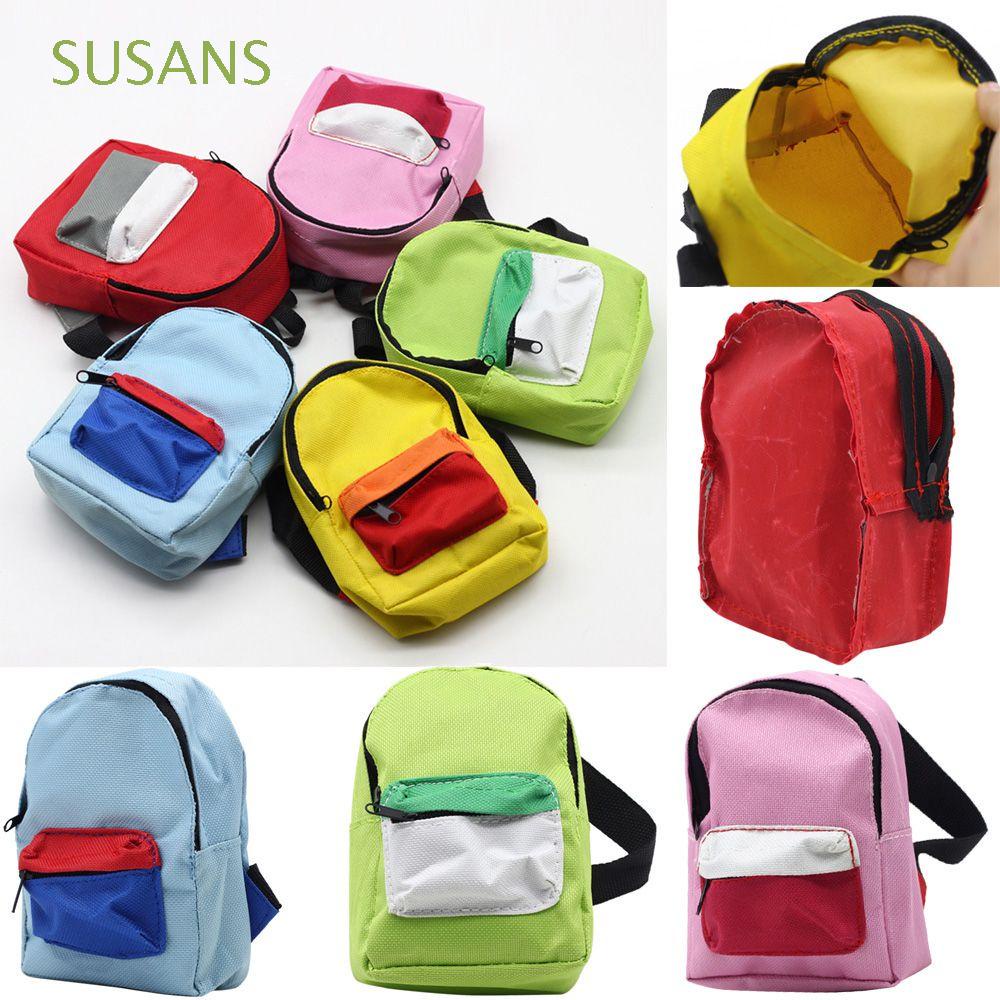 SUSANS Cute Gifts Doll Backpack Playing House Bag With Zippered Mini Schoolbag Fashion Double Straps Fits 18 Inch/43CM Variety Colors Toys Accessories/Multicolor