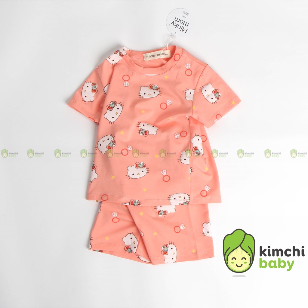 Đồ Bộ Bé Gái Minky Mom Vải Cotton 100% Họa Tiết Hello Kitty Unicorn Đáng Yêu, Bộ Cộc Tay Cho Bé Mùa Hè MKM2122