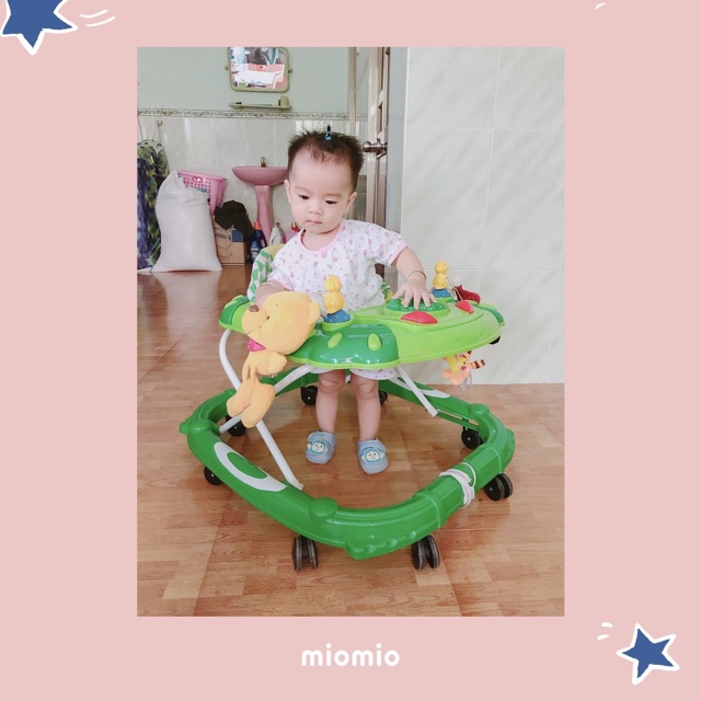 Bộ Cộc Tay Cài Giữa Miomio Hình Bình Sữa + Xe Nôi 0-12M