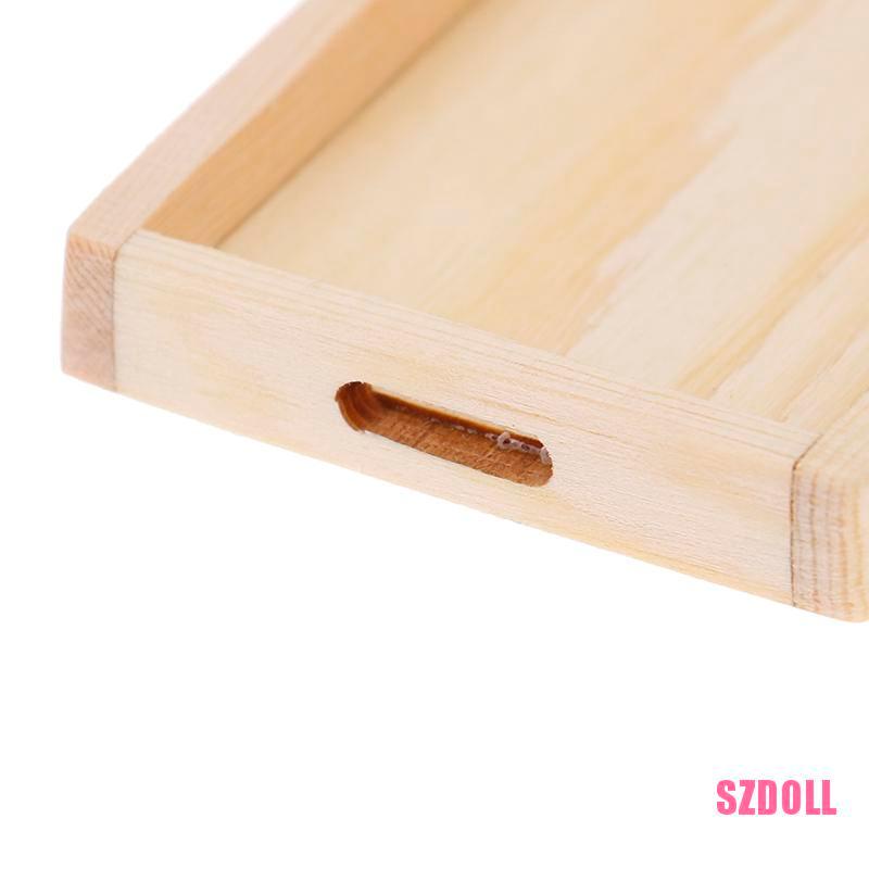 Set 2 Khay Gỗ Mini Tỉ Lệ 1:12 Dành Cho Nhà Búp Bê