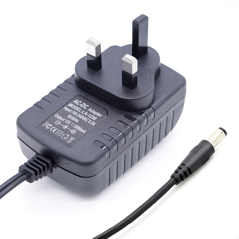 CCTV IP Camera Cable AC To DC Adapter 12V 2A Switching Power Supply UK Plug 5.5mm X 2.5mm