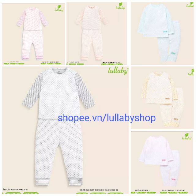 (7 màu) Bộ cài vai thu đông Lullaby cotton 2 lớp mỏng siêu mềm mịn