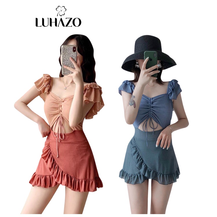 Bikini Đi Biển LUHAZO Đồ Bơi Nữ Dạng Váy Cao Cấp ulzzang Quảng Châu 2022 Đồ Bơi 2 Mảnh 0351 DK2T105