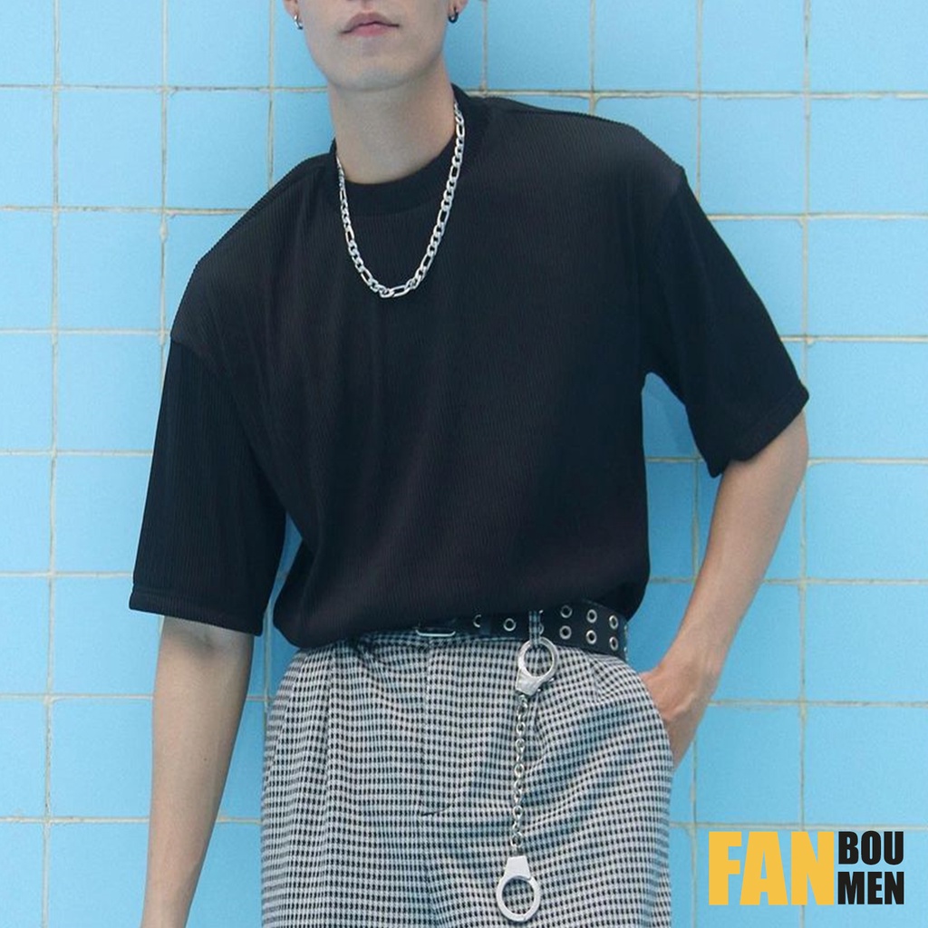 Áo Thun Nam Gân Len Cổ Lọ 6 Phân Tay Ngắn | BigBuy360 - bigbuy360.vn