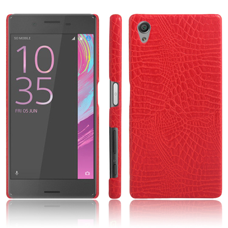 Ốp điện thoại PC cứng da PU giả vân cá sấu cho Sony Xperia X F5121 Dual F5122
