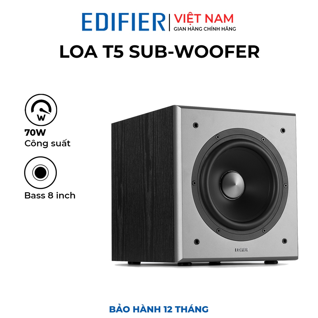 Loa siêu trầm Edifier T5 - Thiết kế mạnh mẽ Công suất 70W Bass 8 inch - Hàng chính hãng