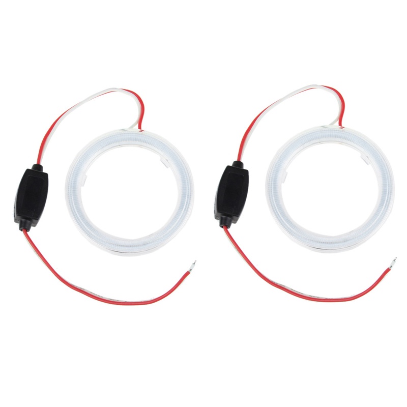 Set 2 Đèn Pha LED COB 60mm Hình Tròn Mắt Thiên Thần Cho Xe Hơi DC 12V