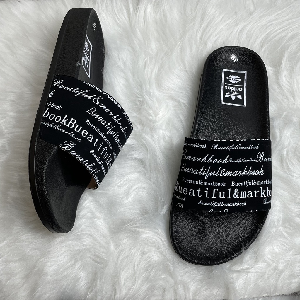 ⚡TOP BÁN CHẠY⚡ Dép nam nữ CD và adi quai chữ có 2 màu trắng đen