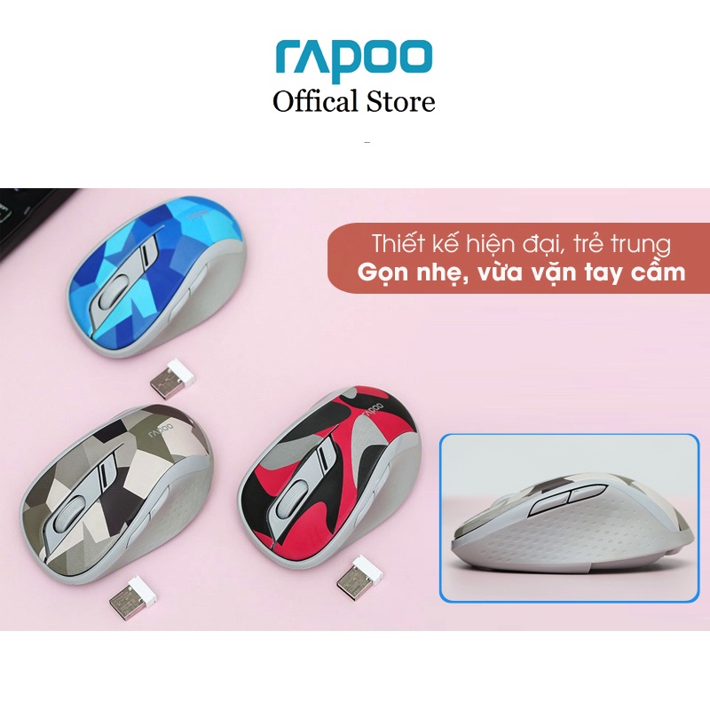 Chuột không dây Rapoo M500 đa kết nối (Bluetooth/ USB receiver)