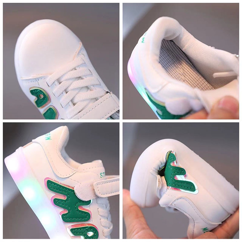 SUGE Giày Thể Thao Đế Mềm Chống Trượt Thoáng Khí Có Đèn LED Phát Sáng Dành Cho Trẻ Em