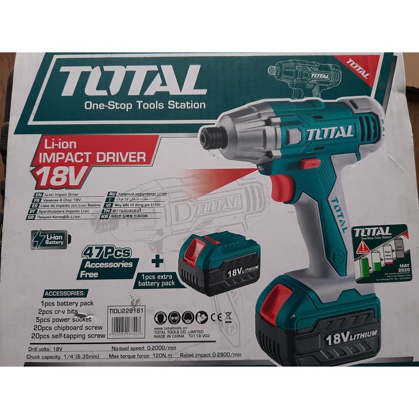 18V Máy vặn siết vít dùng pin Li-ion Total TIDLI228181