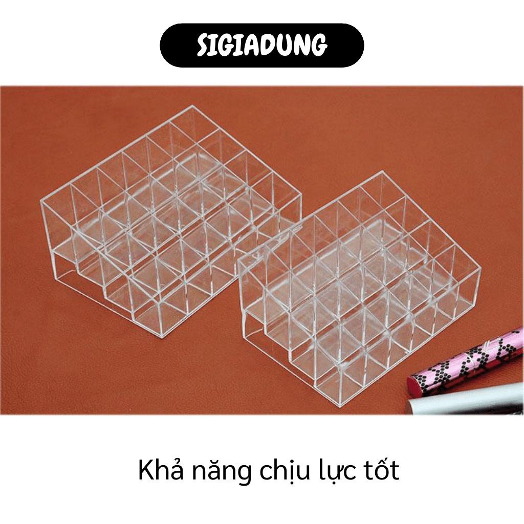 [SGD] Khay Đựng Son - Kệ 24 Ô Đựng Son Trong Suốt Mica - Hộp Chứa Mỹ Phẩm Giữ Gọn Gàng   4053