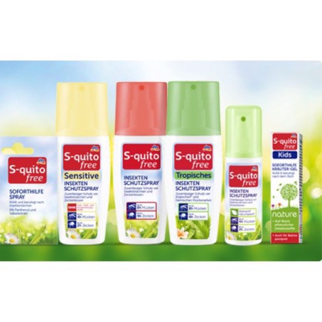 S-quito Free set xịt chống muỗi, giảm ngứa và côn trùng cho trẻ từ 6 tháng thành phần thiên nhiên, hàng Đức,mẫu mới nhất