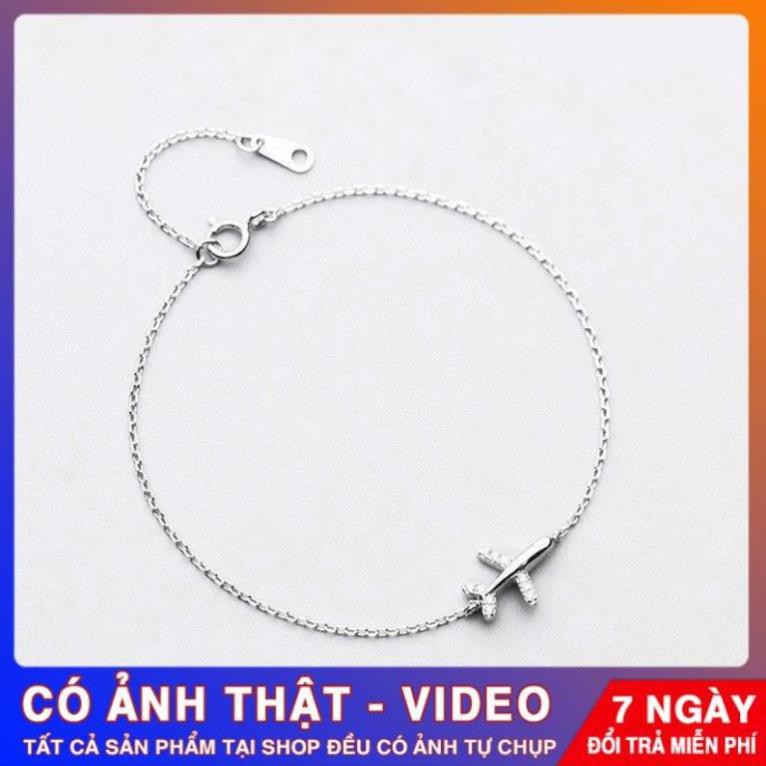 Lắc tay nữ, vòng tay bạc nhỏ xinh hình máy bay cá tính phong cách Hàn Quốc trang sức Tuấn Thoan Jewelry