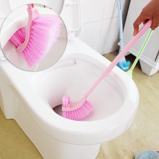 Cọ bồn cầu toilet 2 đầu chà vệ sinh nhà tắm cán dài lông chổi mềm bằng nhựa cao cấp