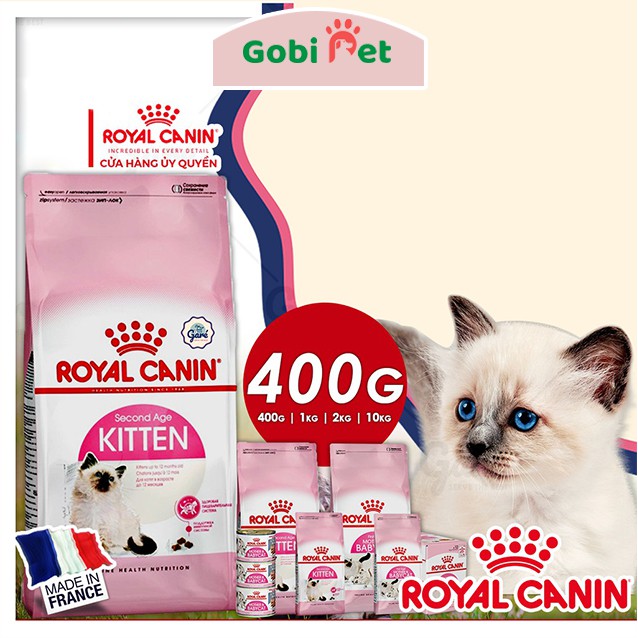 Thức ăn cho mèo con hạt Royal Canin Kitten bổ sung dinh dưỡng cho mèo gói 400g/1kg/2kg - Gobi pet