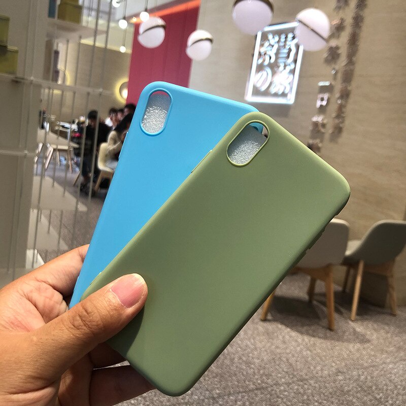 Ốp điện thoại màu trơn chống rơi bảo vệ cho iPhone XS 11 Pro MAX XR X XS Max