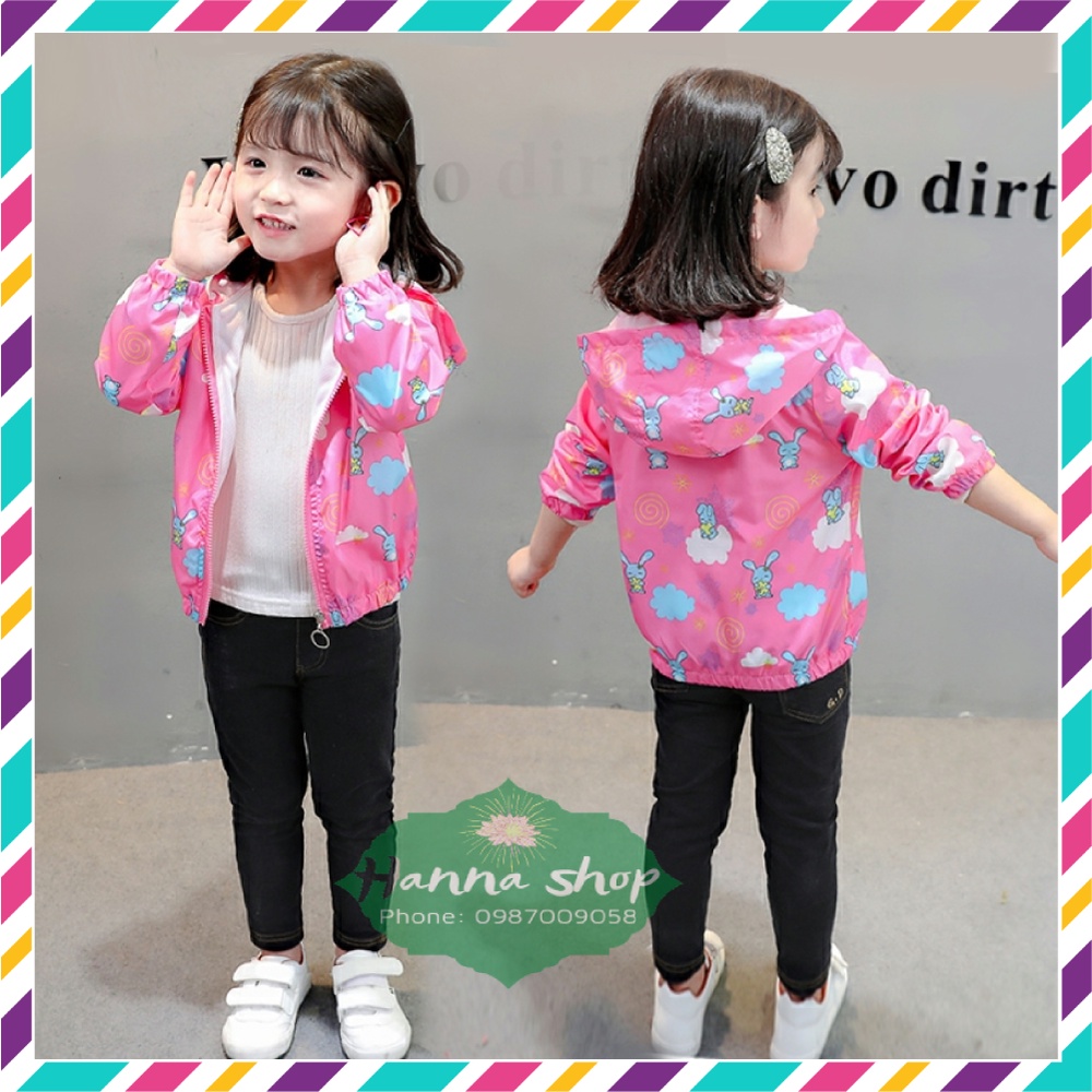 Áo khoác gió bé gái, áo khoác mỏng chất mềm mại cho bé gái, hàng Quảng Châu chất đẹp