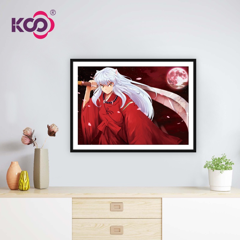 Bộ Tranh Đính Đá 5D Họa Tiết Hoạt Hình Inuyasha Độc Đáo DIY Dùng Trang Trí