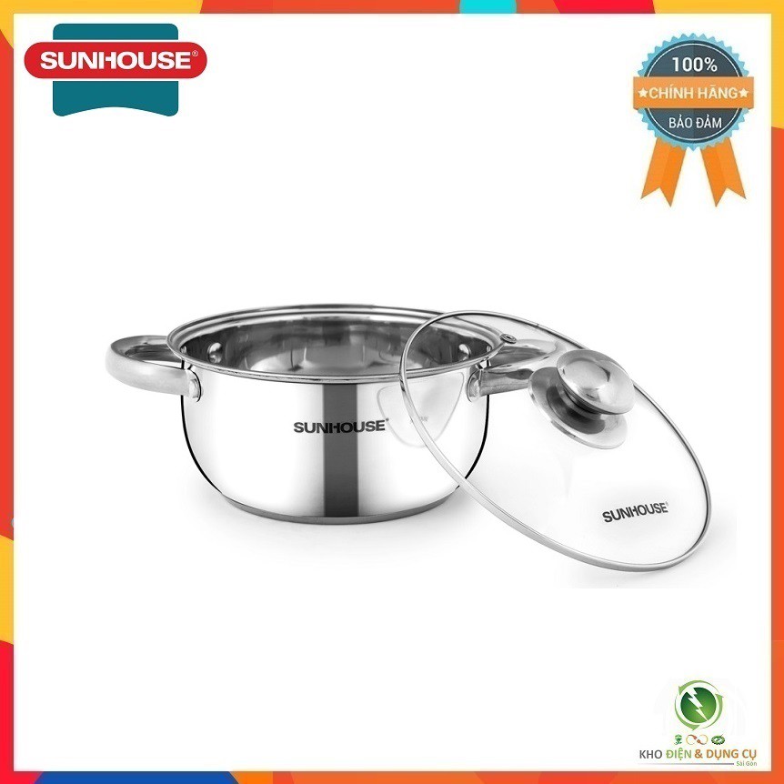 NỒI LẺ INOX 3 ĐÁY SUNHOUSE SH22116 - 22120 - 22124 - 22126 DÙNG ĐƯỢC BẾP TỪ ( 3 KÍCH THƯỚC LỰA CHỌN 16CM - 20CM - 24CM )
