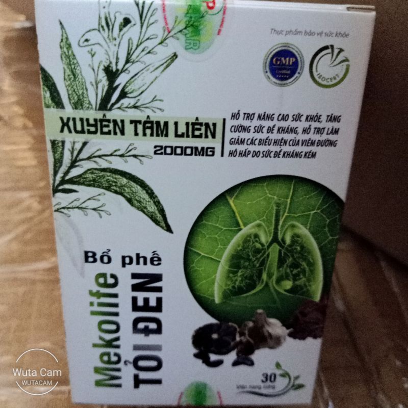 Viên uống thảo mộc xuyên tâm liên mekolife tỏi đen lọ 30 viên CHÍNH HÃNG