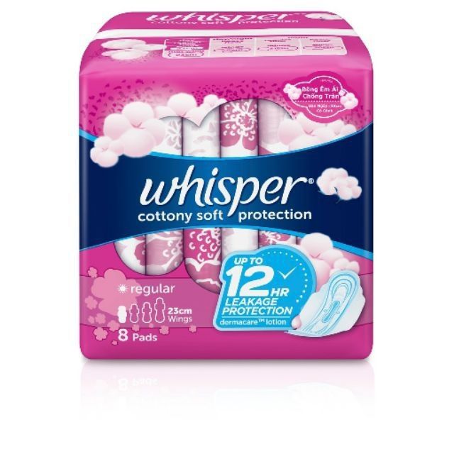 Băng vệ sinh whisper cotton 8 miếng 23cm