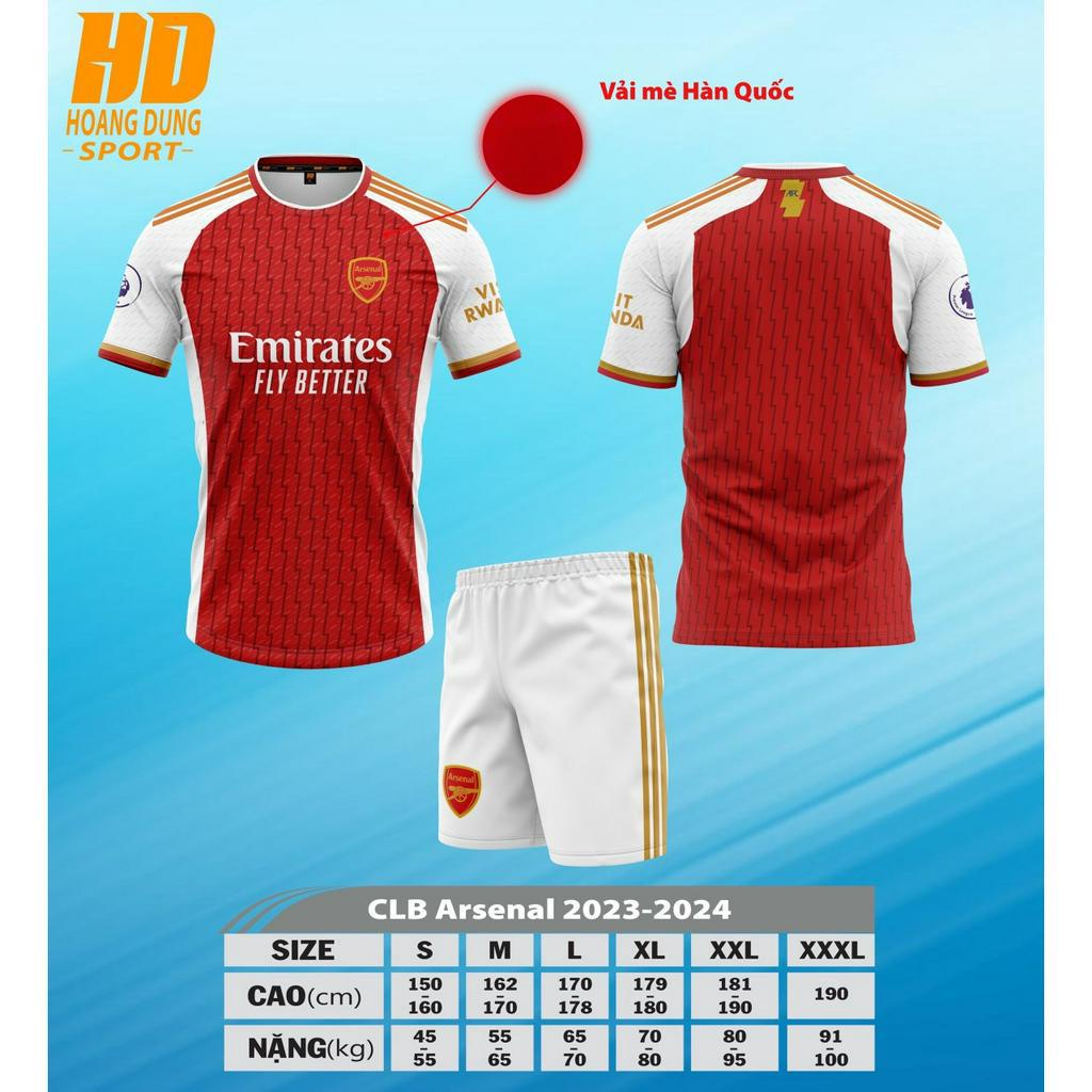 ÁO BÓNG ĐÁ THUN MÈ ARSENAL ĐỎ 24 - BỘ QUẦN ÁO BÓNG ĐÁ CLB ARSENAL ĐỎ SÂN NHÀ MÙA 2024