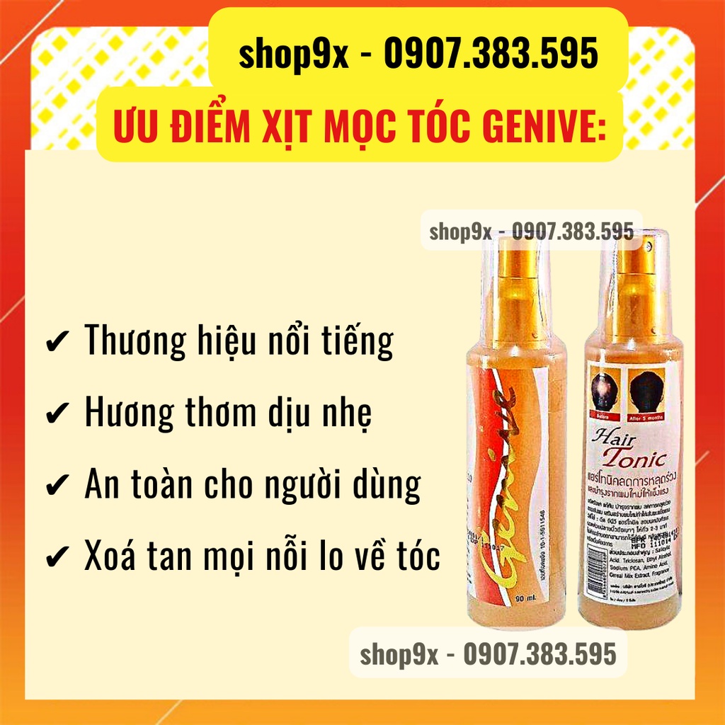 Chai xịt mọc tóc GENIVE Thái Lan 120ml  Tonic Hair ( Chính Hãng)