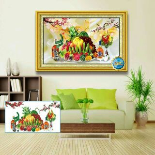Tranh đính đá mâm ngũ quả y8289 kích thước 120 x 70