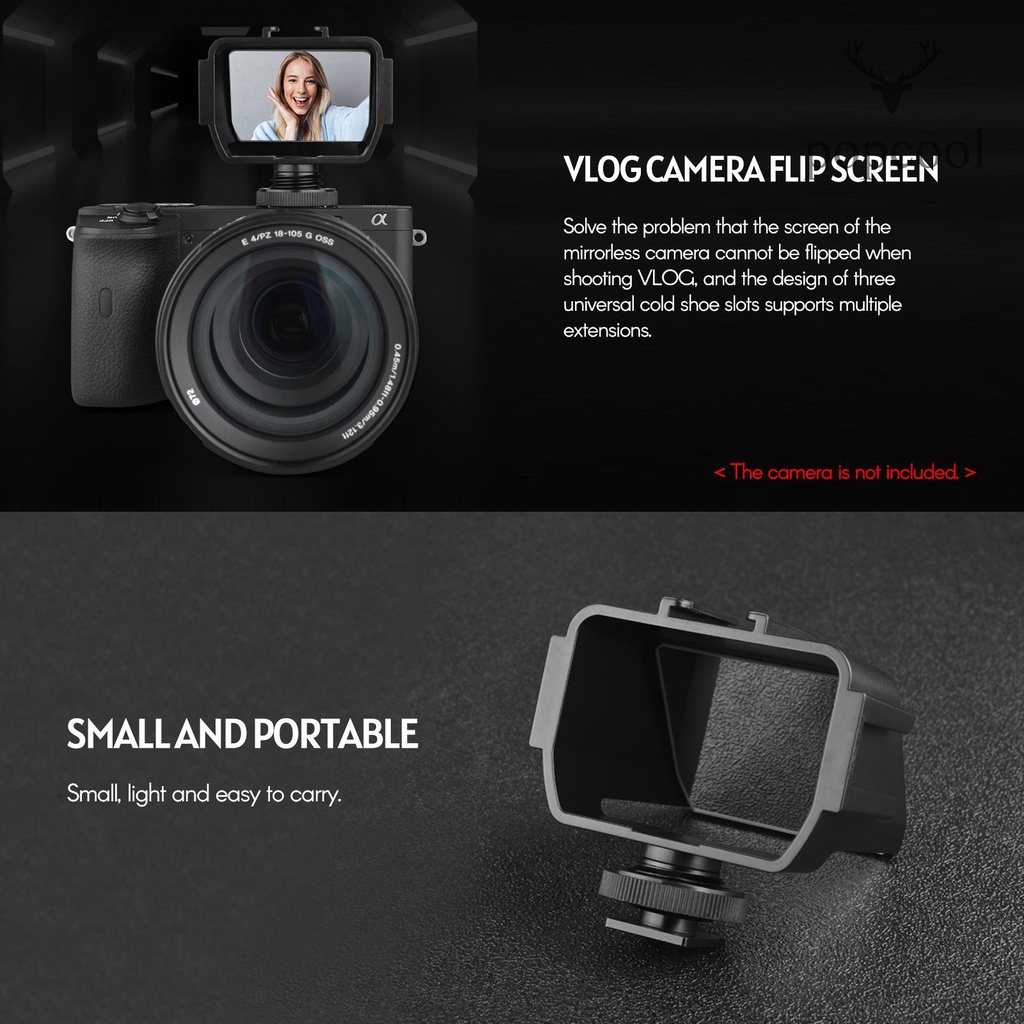 Gương Lật Andoer Màn Hình Máy Ảnh Vlog Với 3 Ngàm Gắn Đèn LED / Micro Mini Cho A6000 / A6300 / A6500 / A72 Series / A73 Series Z6 / Mis7 | BigBuy360 - bigbuy360.vn