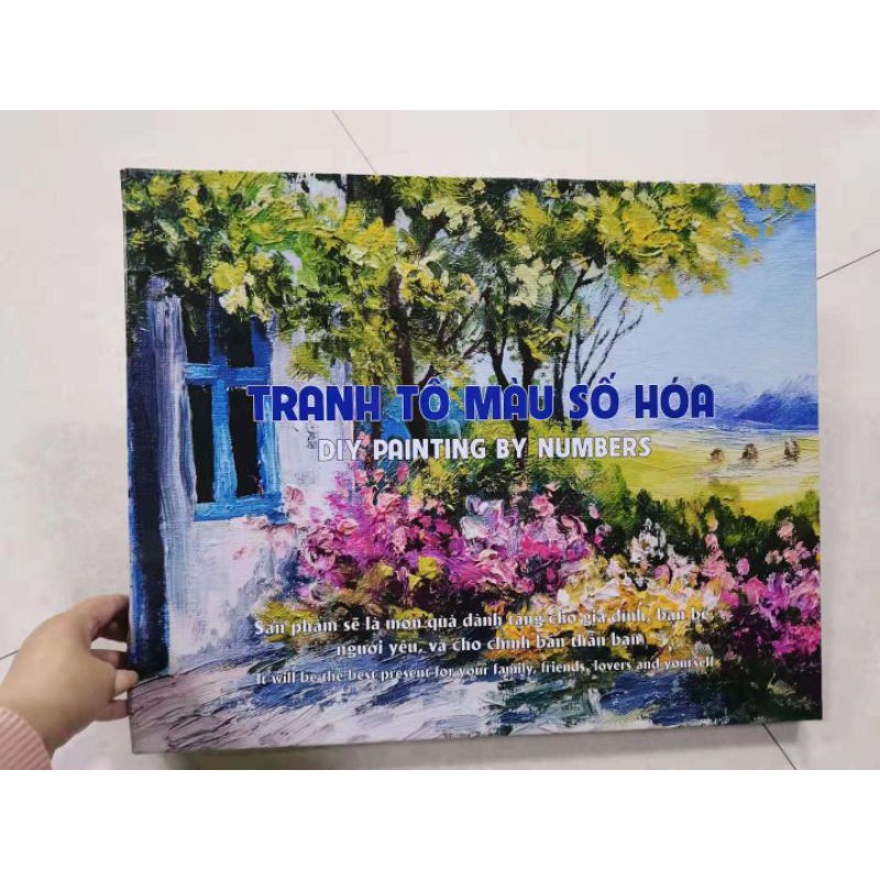 Tranh số hóa hoa trà [40*50cm - khung dày 2.5cm]-DIY Painting