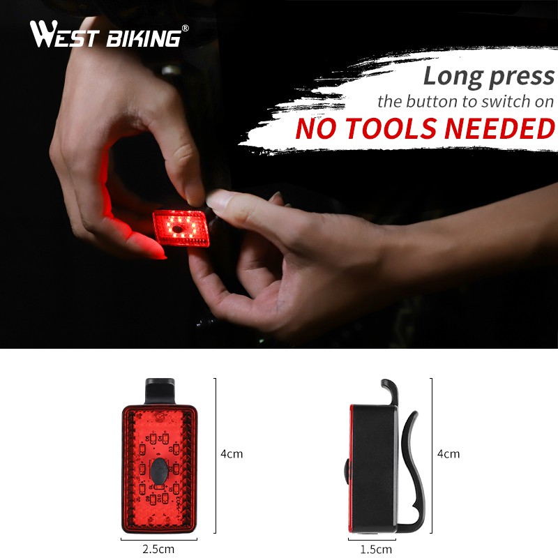 WEST BIKING Đèn LED Phanh Xe Thông Minh Chống Thấm Nước Kèm Sạc Tiện Dụng Dành Cho Xe Đạp