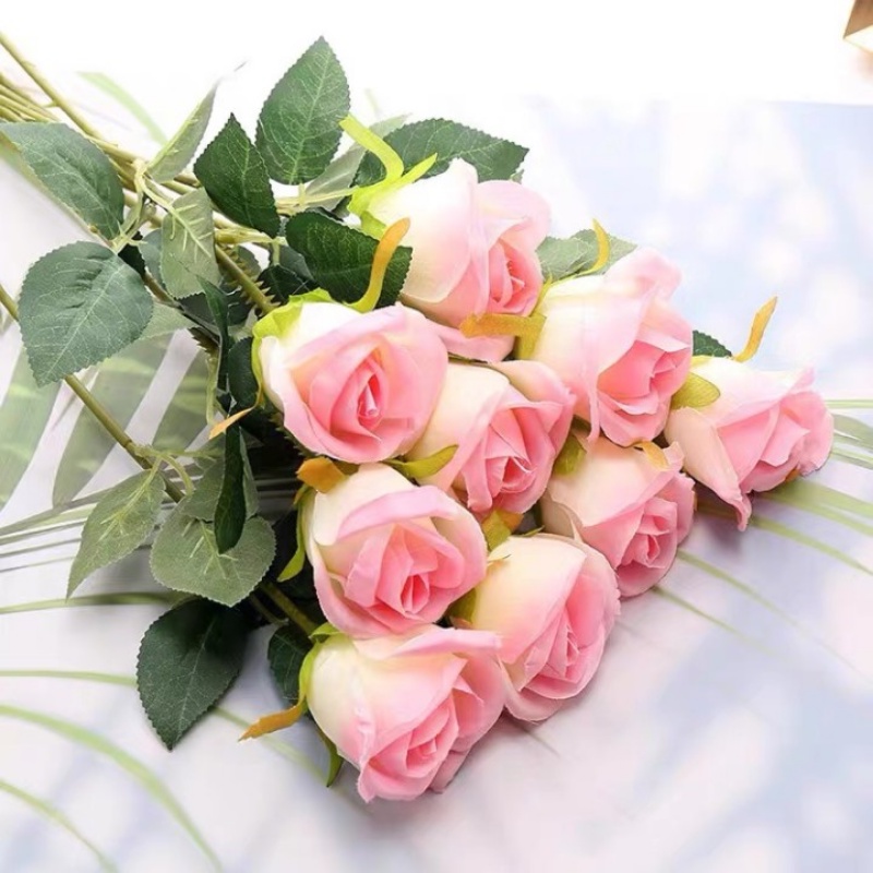 Bó Hoa Hồng Lụa Nhân Tạo Nhiều Màu Dùng Trang Trí Khách Sạn / Sân Vườn