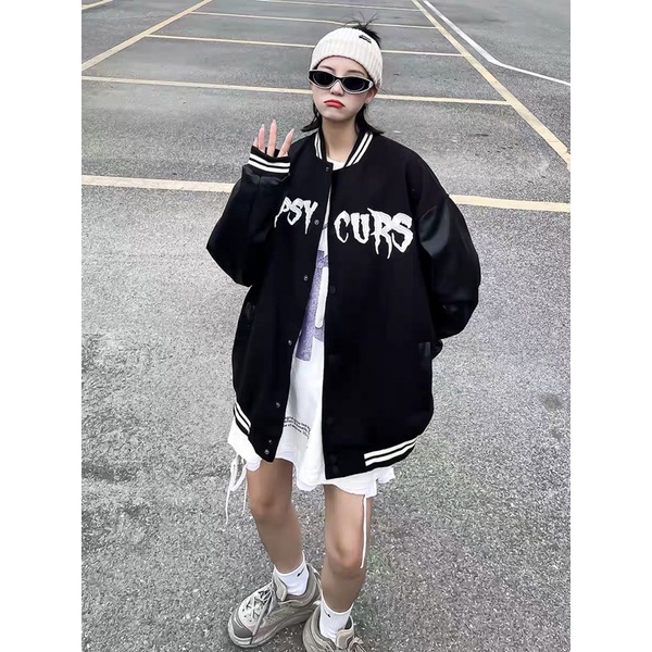 Áo Khoác PSY Bomber Tay Phối Da Unisex- Jacket Size M L XL XXL