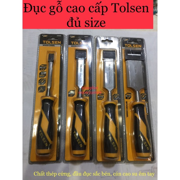 Đục gỗ cao cấp | Đục tay tolsen size 6mm,8mm,10mm,12mm,22mm