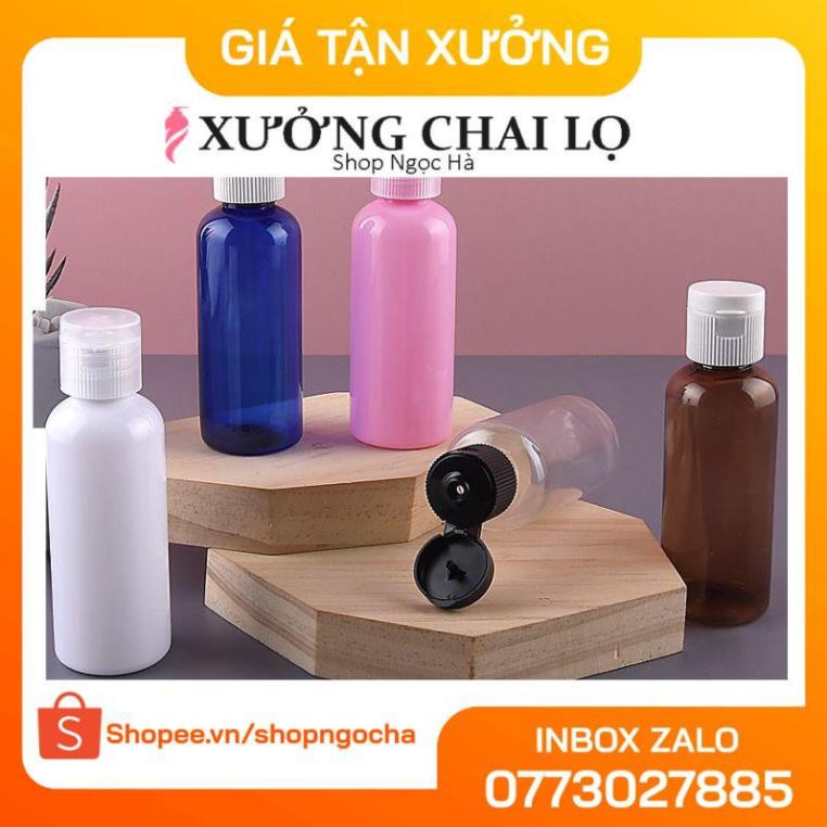 Chai Chiết Mĩ Phẩm ❤ GIÁ TỐT NHẤT ❤ Chai nhựa pet nắp bật nâu 20ml,30ml,50ml,100ml chiết mỹ phẩm , phụ kiện du lịch