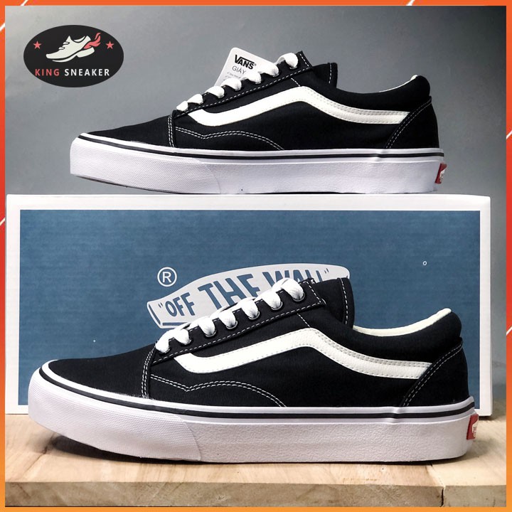 Giày Old Skool đen trắng nam nữ đế cao su siêu bền [Fullbox xanh] | BigBuy360 - bigbuy360.vn