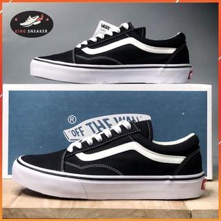 Giày Old Skool đen trắng nam nữ đế cao su siêu bền