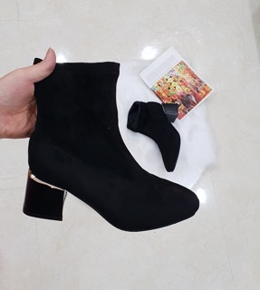 Boots cao cổ, gót 5cm, da lộn cực mềm