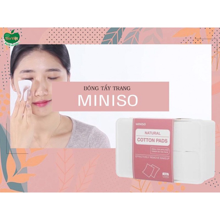 Bông tẩy trang Miniso 1000 miếng - HONGS KOREA